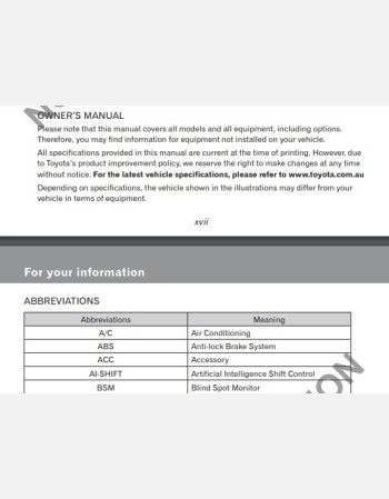 toyota camry 2015-2016 owners manual in english